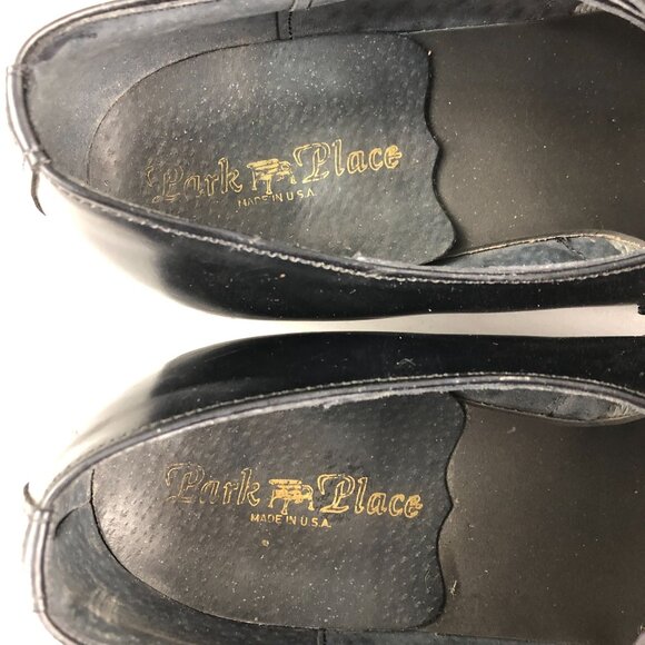 Park Place Men's Size 10D Black Leather Closed Toe Slip On Dress Shoes Loafers - Picture 14 of 16